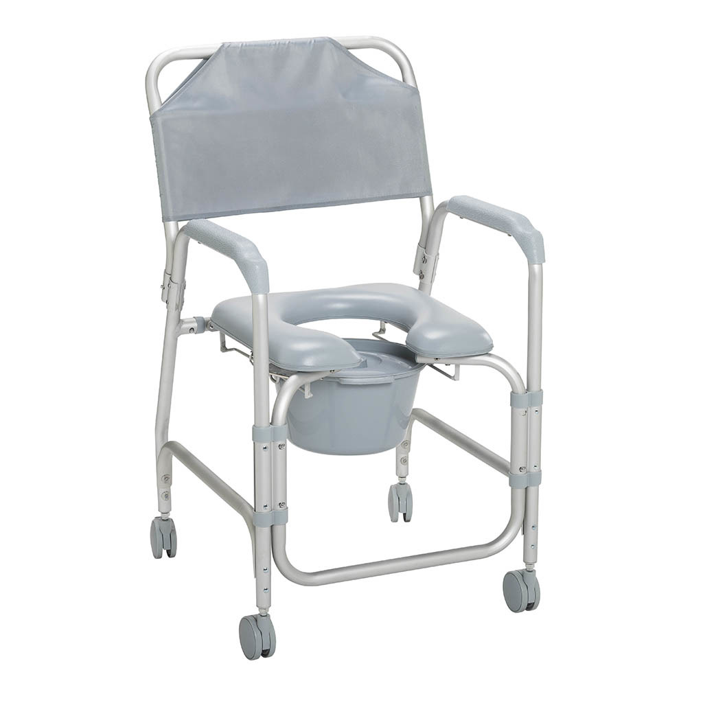 Aluminum shower chair w/ commode 1 Product Image
